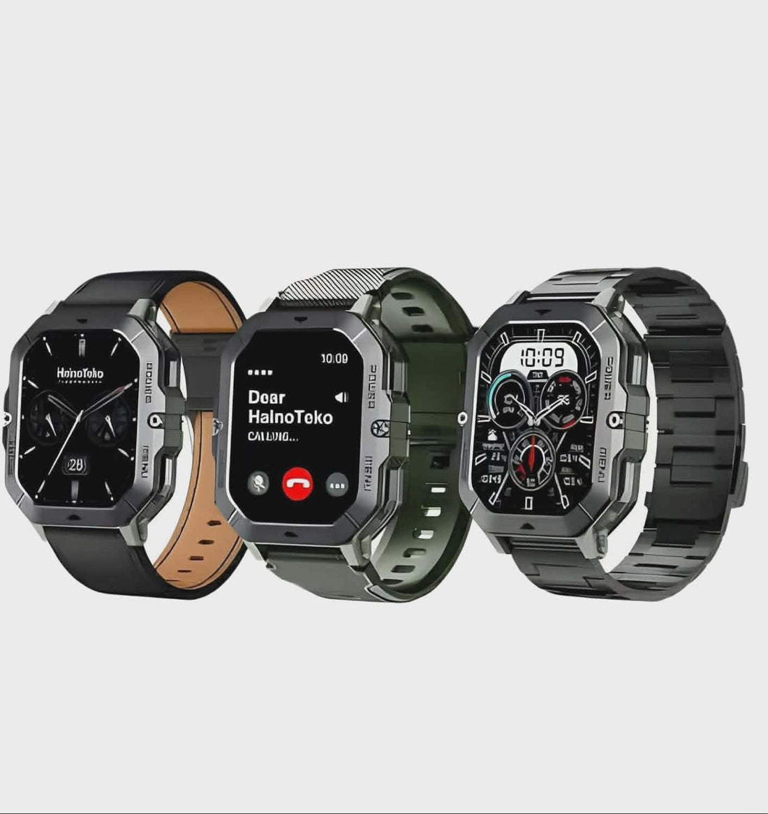 Haino Teko SQ Smart Watch 18 Bluetooth Calls, AMOLED HD Display, Water Resistant, Health & Fitness Tracking, WhatsApp & Facebook Notifications, Full Arab Support, Compatible with Android & iOS – Black