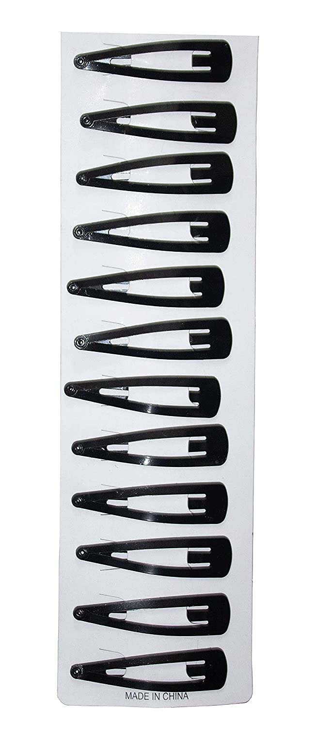 Hair clips set of 12 pcs tic tacs for women - black