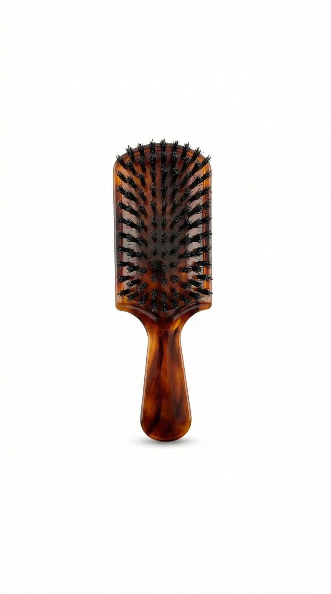 Nopatia Professional Hair Brush with Natural Bristles - Premium Tortoise Shell Design - Hair Smoothing and Scalp Massage Tool