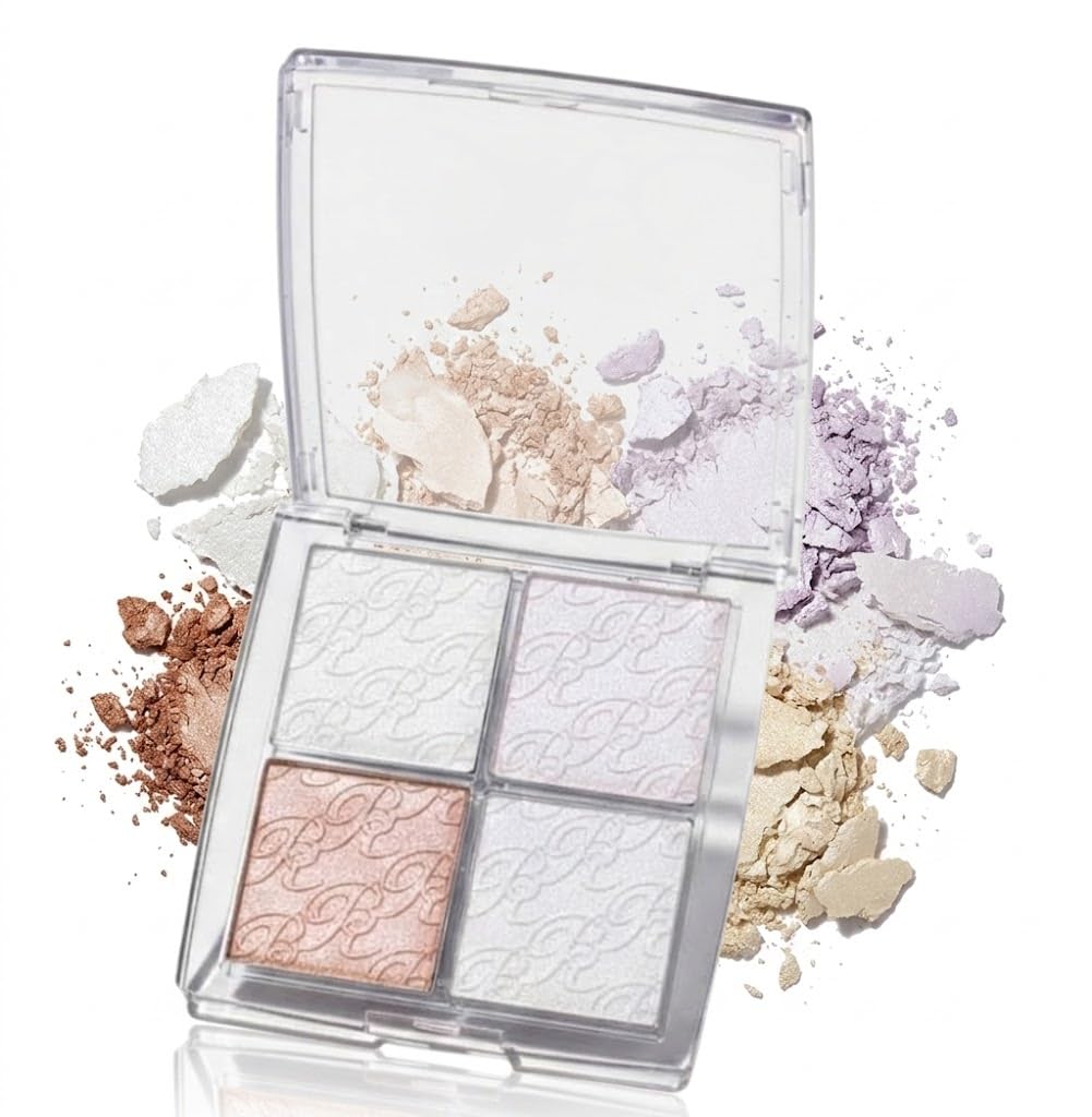 Colors HIGHTLIGTER Palette Makeup,Rose Gold Brown Nude Matte Shimmer Eye Shadow Powder Palette,Naturing-Looking Long Lasting Waterproof- cover 4 COLORS-N-A