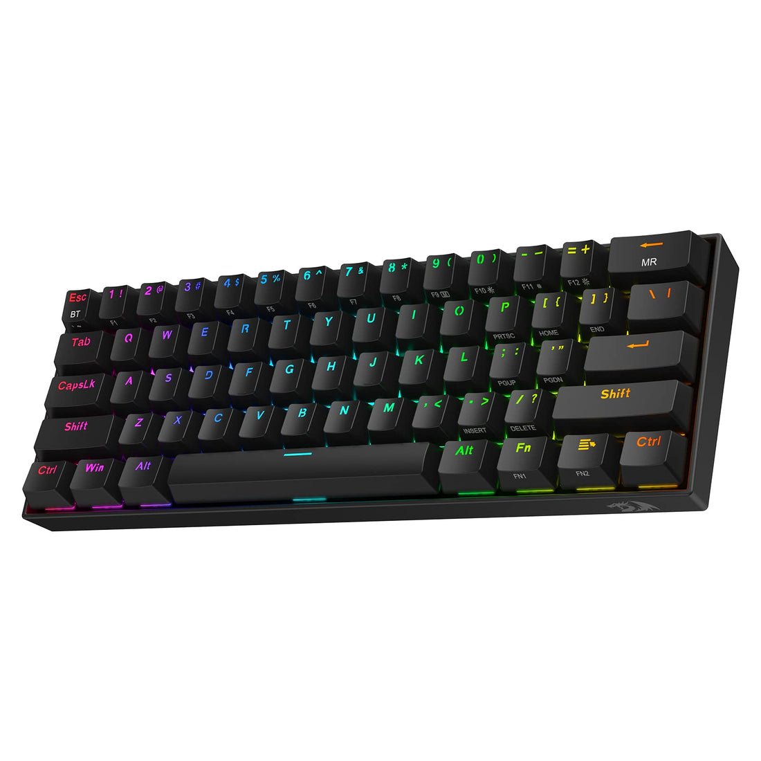 Redragon K530 Draconic 60% Compact RGB Wireless Mechanical Keyboard, 61 Keys TKL Designed 5.0 Bluetooth Gaming Keyboard with Brown Switches and 16.8 Million RGB Lighting for PC, Laptop, Cell Phone…