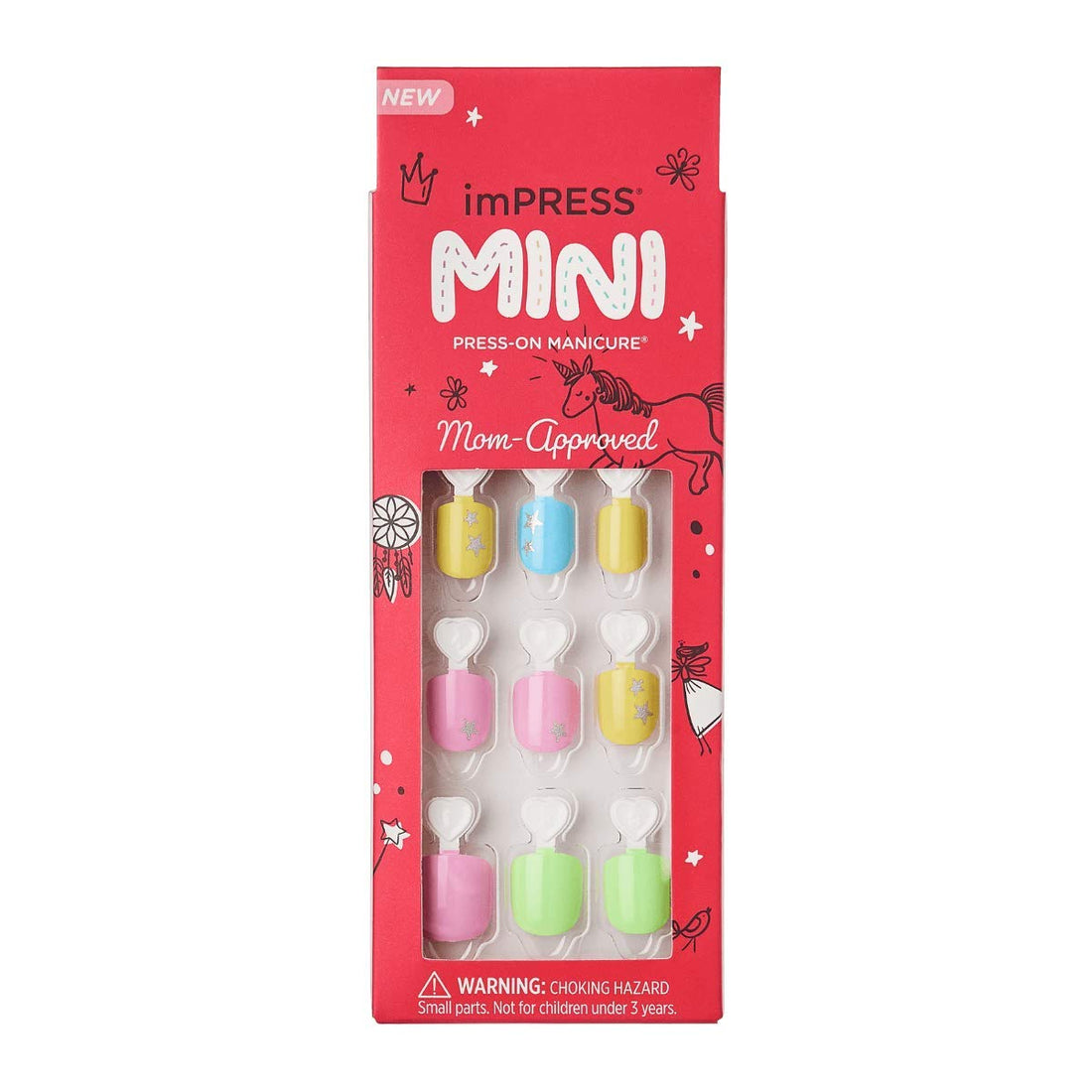 KISS imPRESS Mini Press-On Manicure for Kids, Besties, with PureFit Technology, Includes Prep Pad, Mini File, Cuticle Stick, and 20 Fake Nails