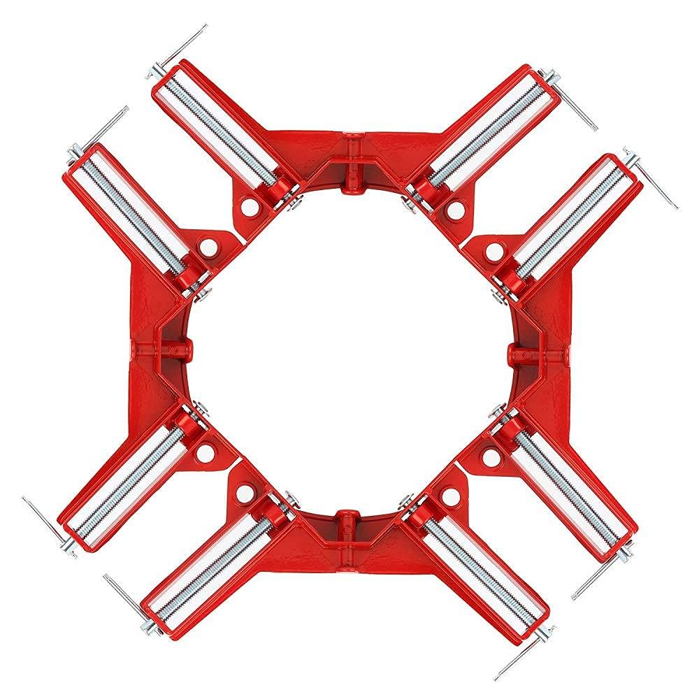 Nyganmelloz Set of 4 Right Angle Clamp, 90 Degrees 100mm Corner Clamp, Picture Frame Holder, Glass Holder, DIY Woodworking Holder