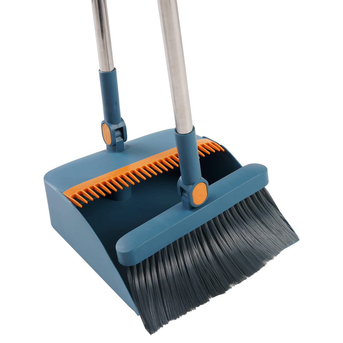 Portal Broom and Dustpan Set for Home, Set, Upright Stand Up Comb Office Home Kitchen Lobby Indoor Floor Cleaning Use Blue, 12.99 * 10.23 * 5.51 inch, 12MN