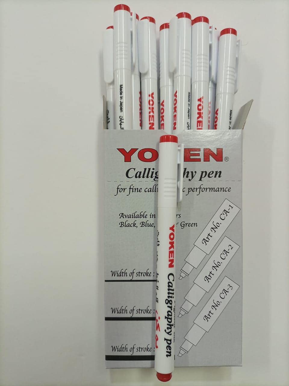 Yoken Calligraphy Pen, 2.0 mm, Red - Box of 12 Pens