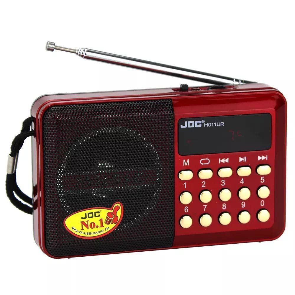JOC Quran Radio Black Red FM (87.5-108 MHz) USB Portable Radio