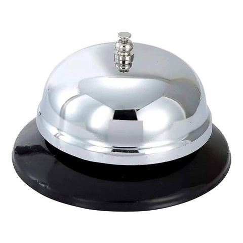 Reception Call Bell Stainless Steel Hand Held Desk Service Bell Attention Call Ringer Counter Bell for Hotels, Schools, Restaurants, Reception Areas, Hospitals, Warehouses & Bars