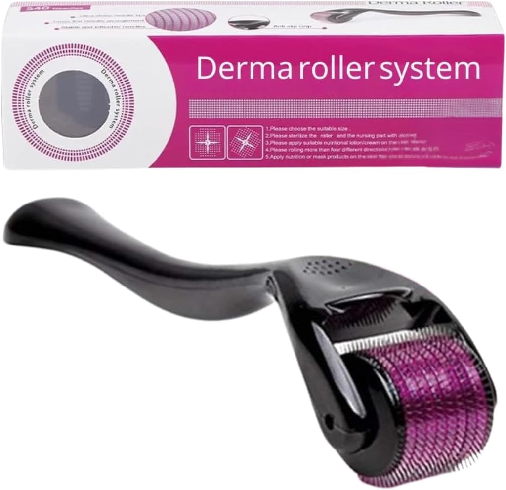 Derma Roller 1.5mm for Face, Body and Scalp -Microneedle Roller for Men and Women with 540 Titanium Roller - Beard Roller for Hair & Beard-Ideal to Keep Your Skin Young and Radiant (0.5mm)