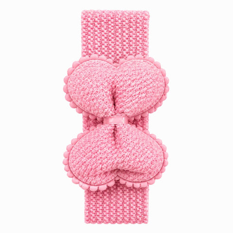 Baby Headbands Set, Elastic Hair Bands with Bow Design for Toddlers and Girls, Soft Stretch Hair Accessories for Daily Use (Pink)