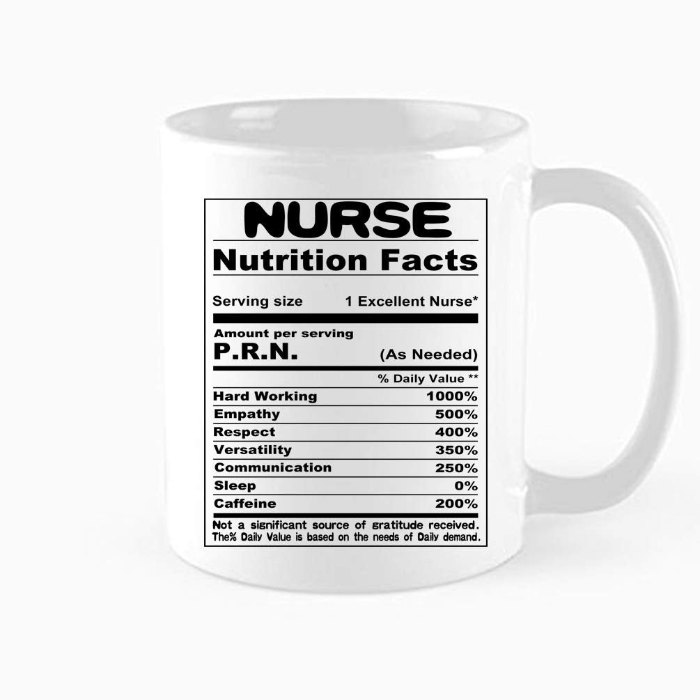 LTMOG Funny Gift for Nurse, Nutrition facts Mug, Nutrition Cup, Nurse facts Mugs, Nurse Cups, Nutritional label coffee mug, 1 Excellent Nurse,Birthday, mother's day, christmas gift ， 11 oz Mug