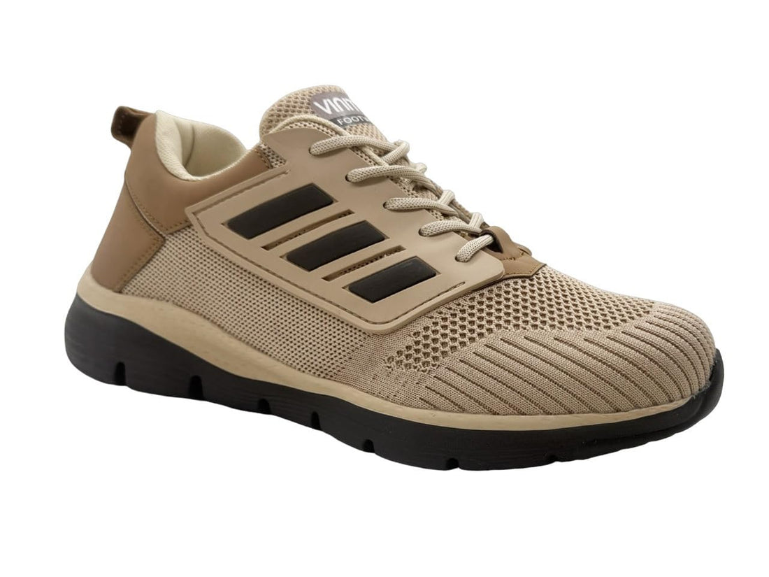 702292-7622921315- Vinitto Men’s Sports Sneakers with EVA Sole – Comfortable Athletic Running Shoes - Beige 702292, 42 EU
