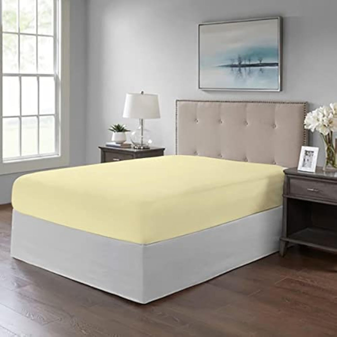 Tigers Trade Lines Elastic Sheet Set-1 Piece-Cotton-From (Off White, Bed Size 120 * 200cm)