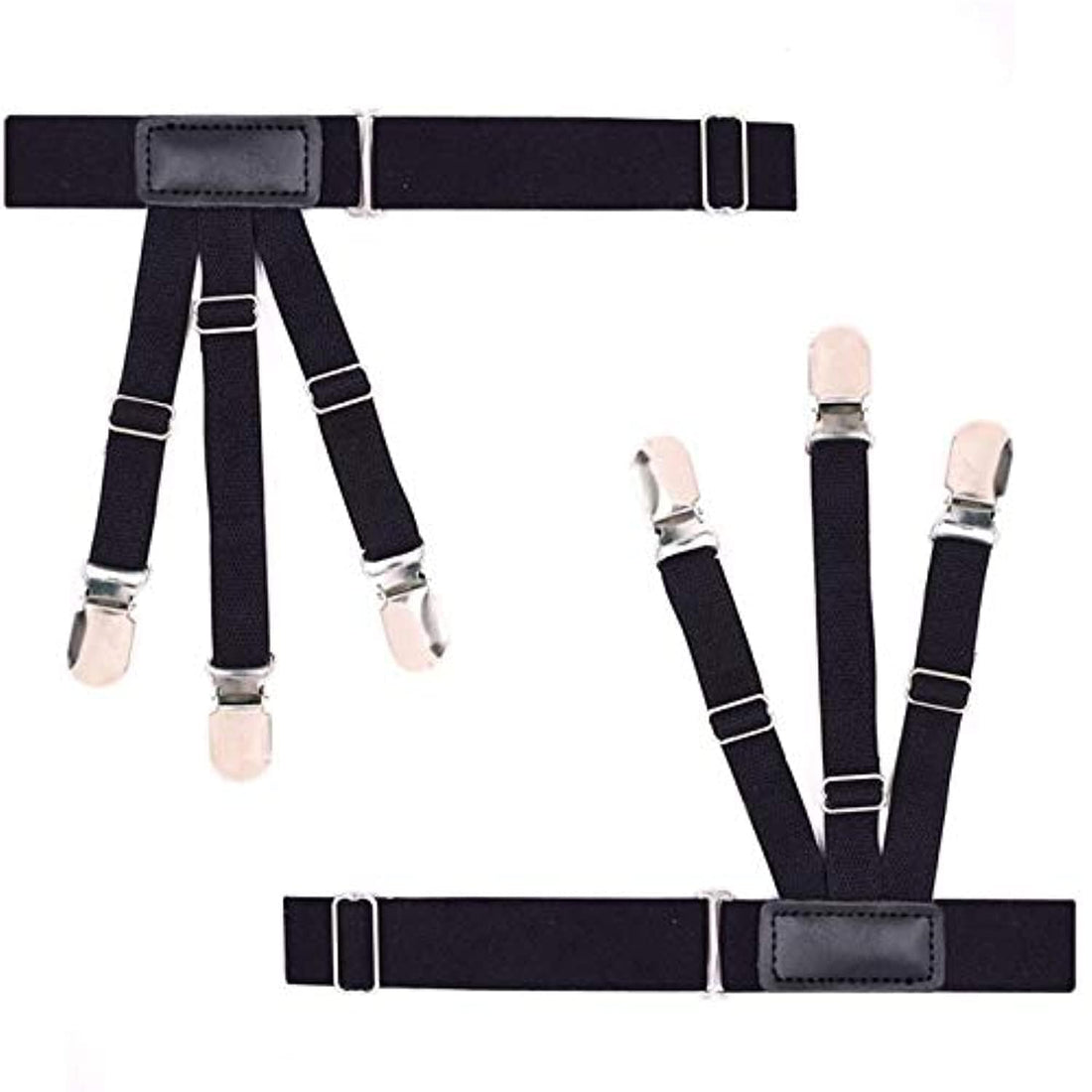 Men Shirt Stays adjustable Elastic Shirt Garter Shirts Holder with Non-slip Locking Clamps for Police Military