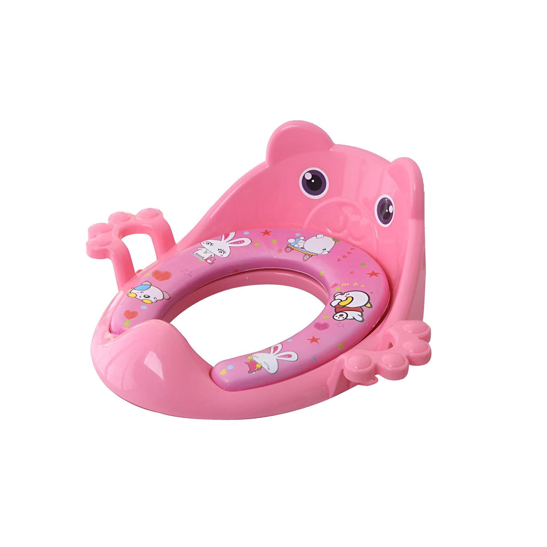 Kids' Toilet Seat - Comfortable training seat with soft cushion and safety handles for boys and girls aged 1 to 7 years, suitable for everyone learning to use the toilet (Model 2 for girl)