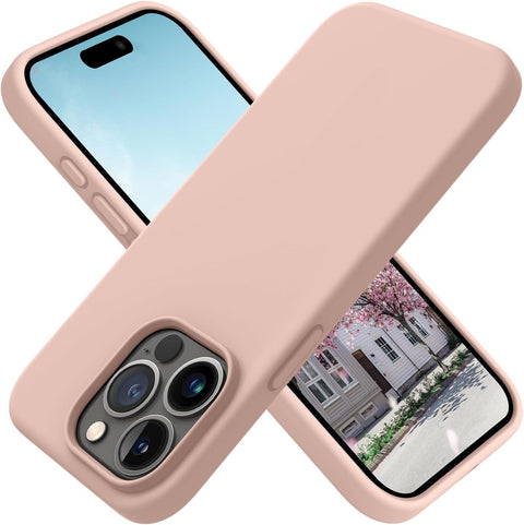 Silicone Case for iPhone 13 Pro Max (6.7"), Compatible Shockproof Slim Thin Phone Cover, Soft Microfiber Lining & Anti-Scratch Tough Acrylic Back, Full Body Protective Case (Desert Gold)