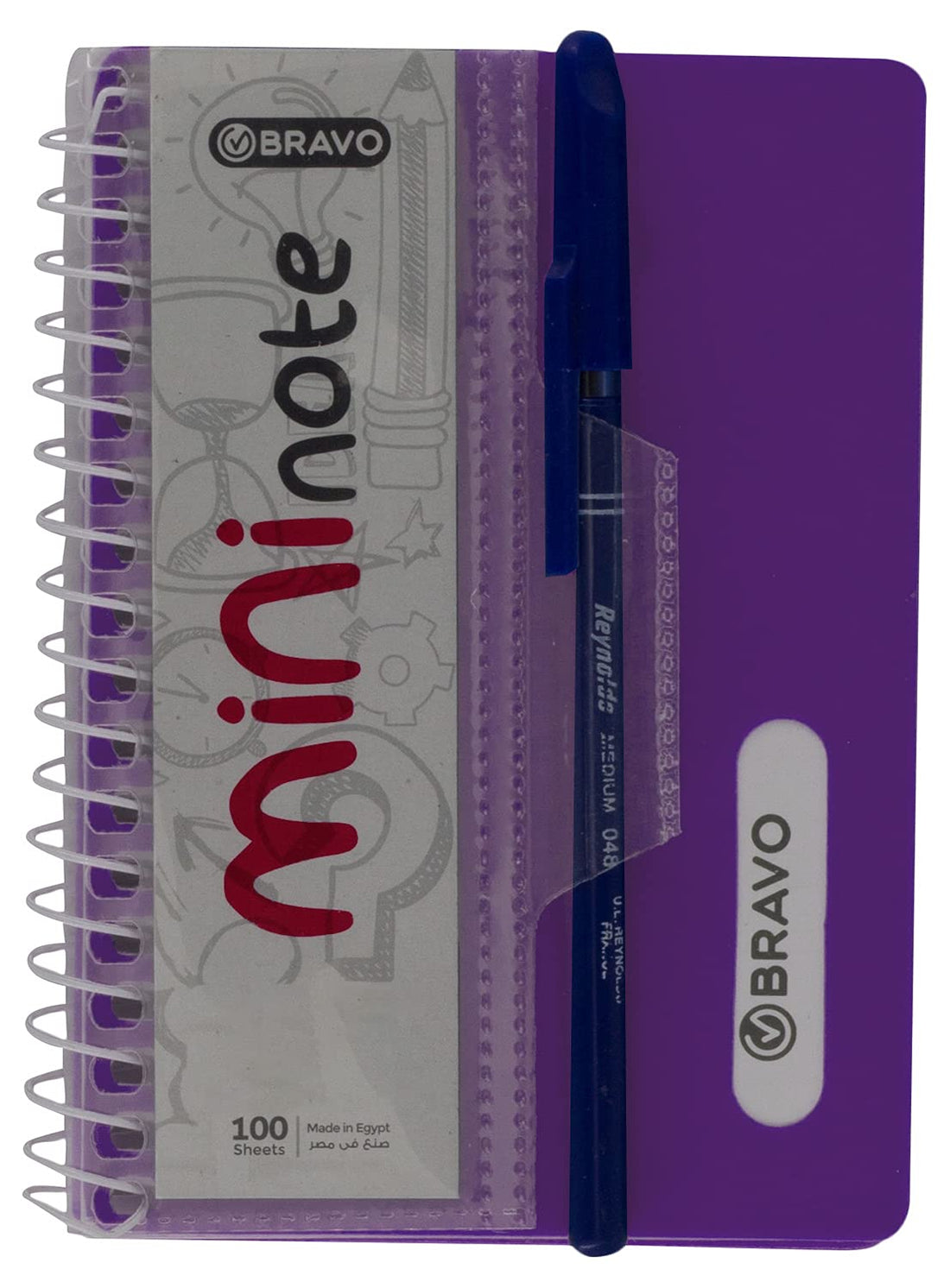 Bravo Mini Notebook 100 Sheets with Blue Pen - Purple…