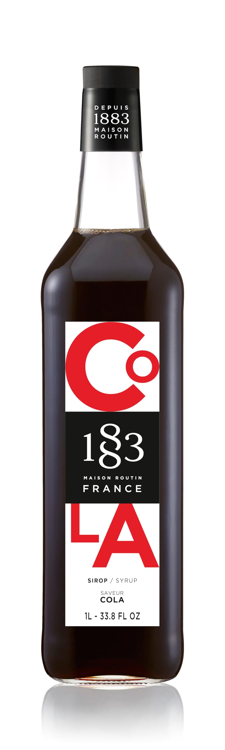 1883 MAISON ROUTIN FRANCE, COLA Syrup, Glass Bottle, 1 Liter, Made in France