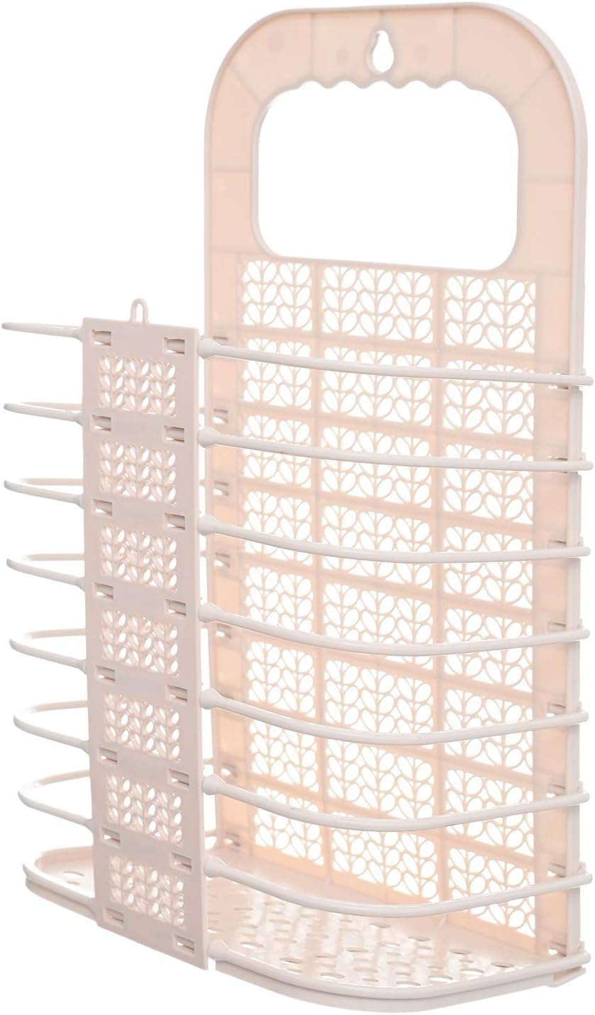 Jalsa Plastic Laundry Basket – Durable Clothes Storage Hamper (Beige) Large Capacity Ventilated Laundry Organizer for Bedroom Bathroom & Home Use