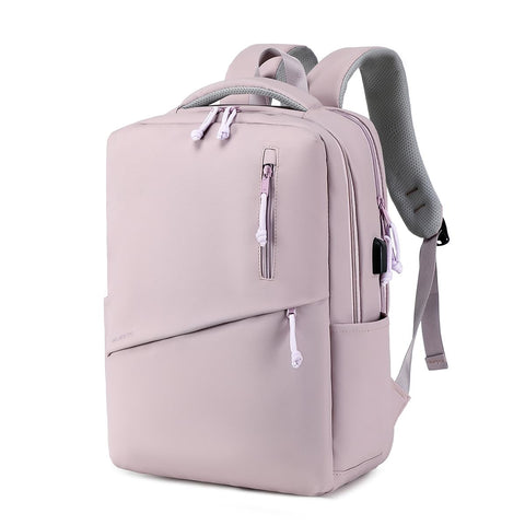 MAJESTIC Laptop Backpack for Women, 15.6-inch College School Backpack (19.3L) with USB Charging Port, Water-Resistant Travel Commuter Daypack - Lilac