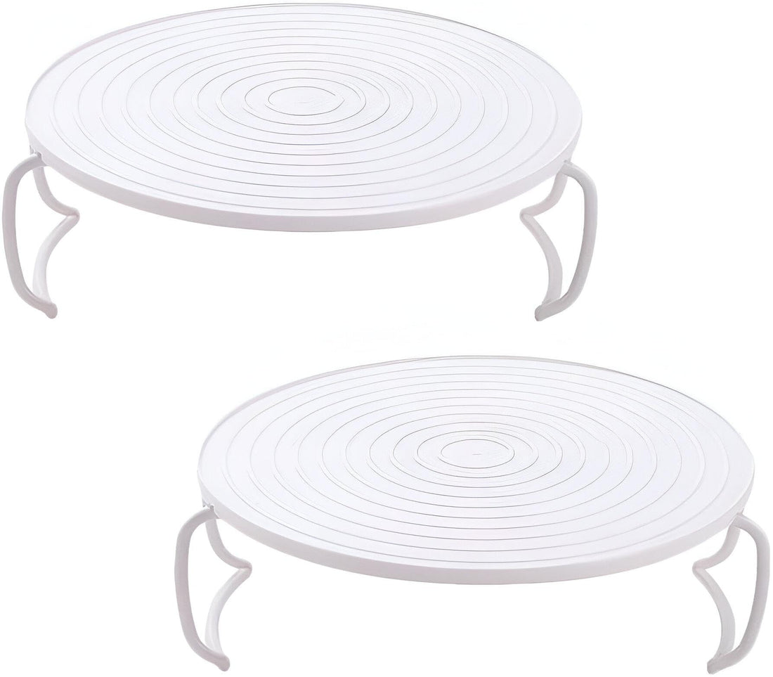 Round Microwave Stand - Transform your microwave with this versatile space-saving dish rack, perfect for steaming and organizing your dishes with ease. (2 Pack)