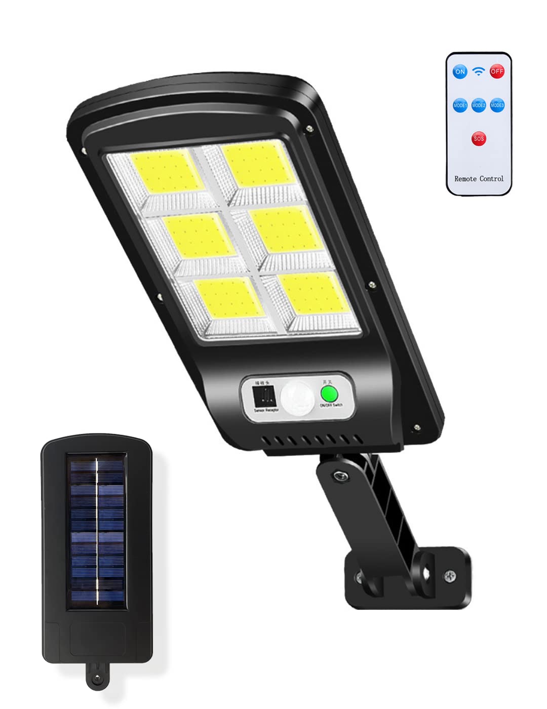 MAGIC SELECT 120LEDs Solar Street Light with PIR Motion Sensor, Outdoor LED Solar Lamp, IP65 Waterproof Light Spotlight for Garden, Patio, Path, Garage.