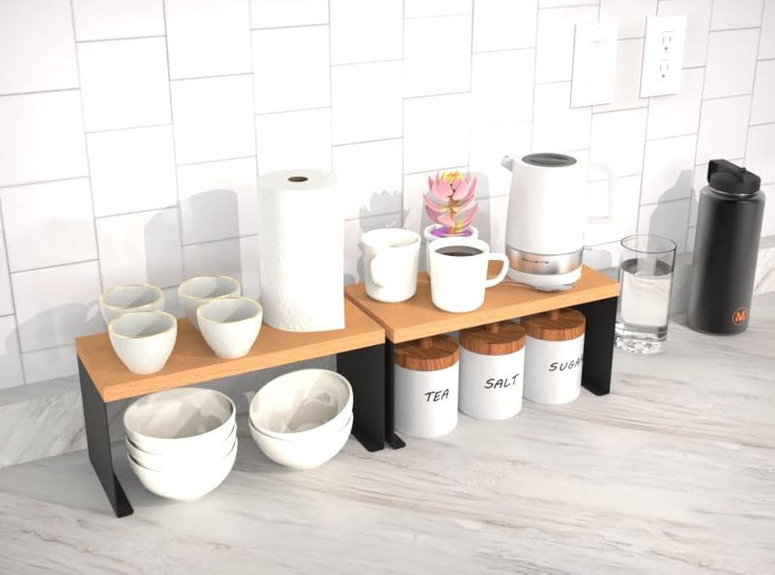 Extra Shelf - Kitchen Spice Rack Organizer, Small Storage Rack For Kitchen, Bath Room, Bedroom And Office (Small) Black