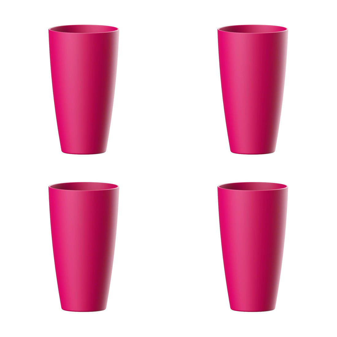 M-Design Lifestyle™ Large Cup 420 ml - Pack of 4 - BPA Free, Microwave Safe, Dishwasher Safe, Food Safe - Fuchsia