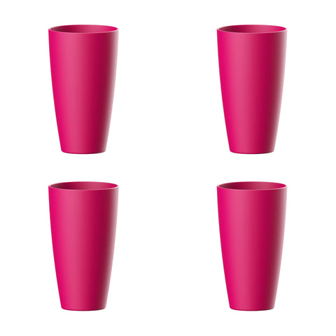 M-Design Lifestyle™ Large Cup 420 ml - Pack of 4 - BPA Free, Microwave Safe, Dishwasher Safe, Food Safe - Fuchsia