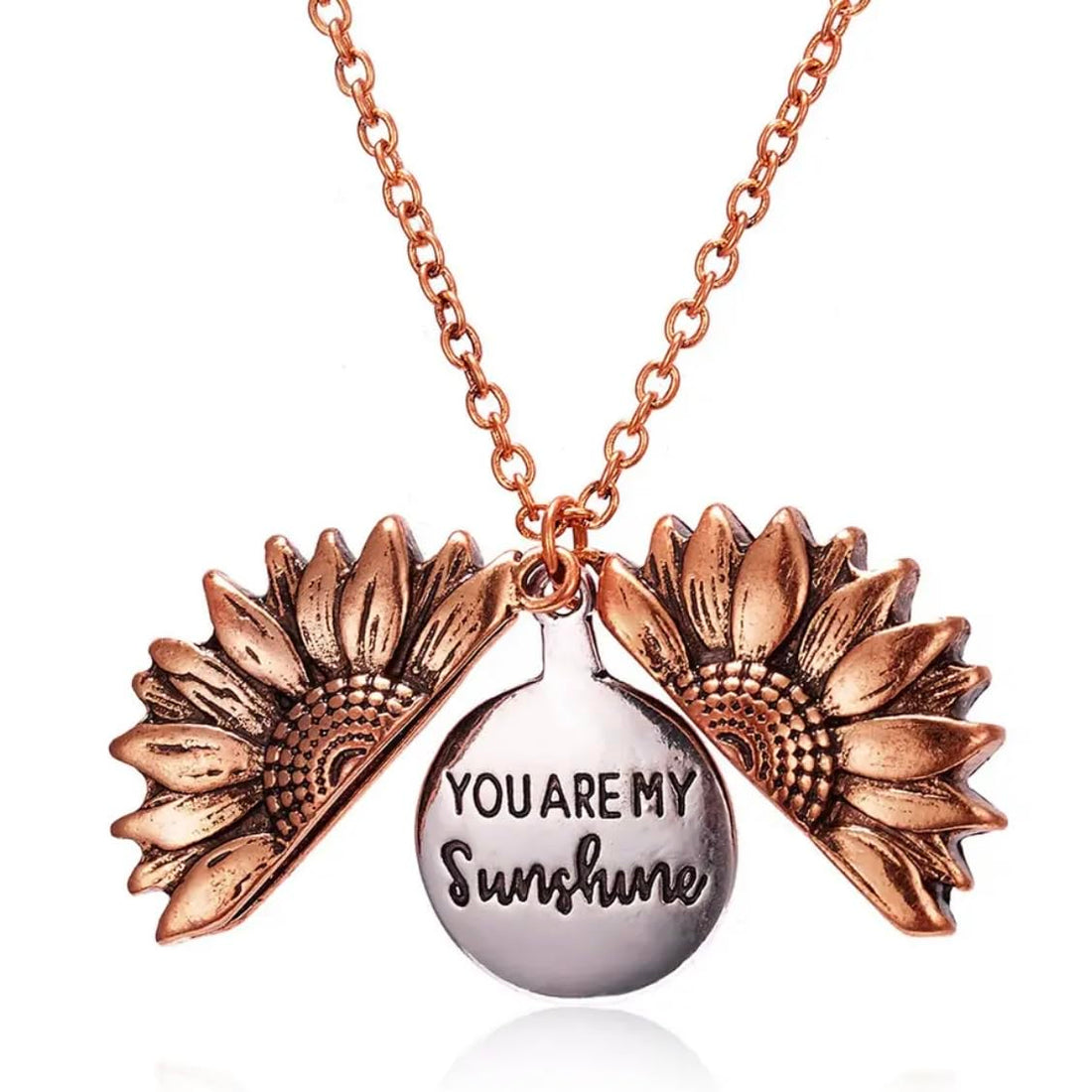 You Are My Sunshine Sunflower Necklaces Pendant for Women rose Gold Color Daisy Choker Necklaces Charm Jewelry