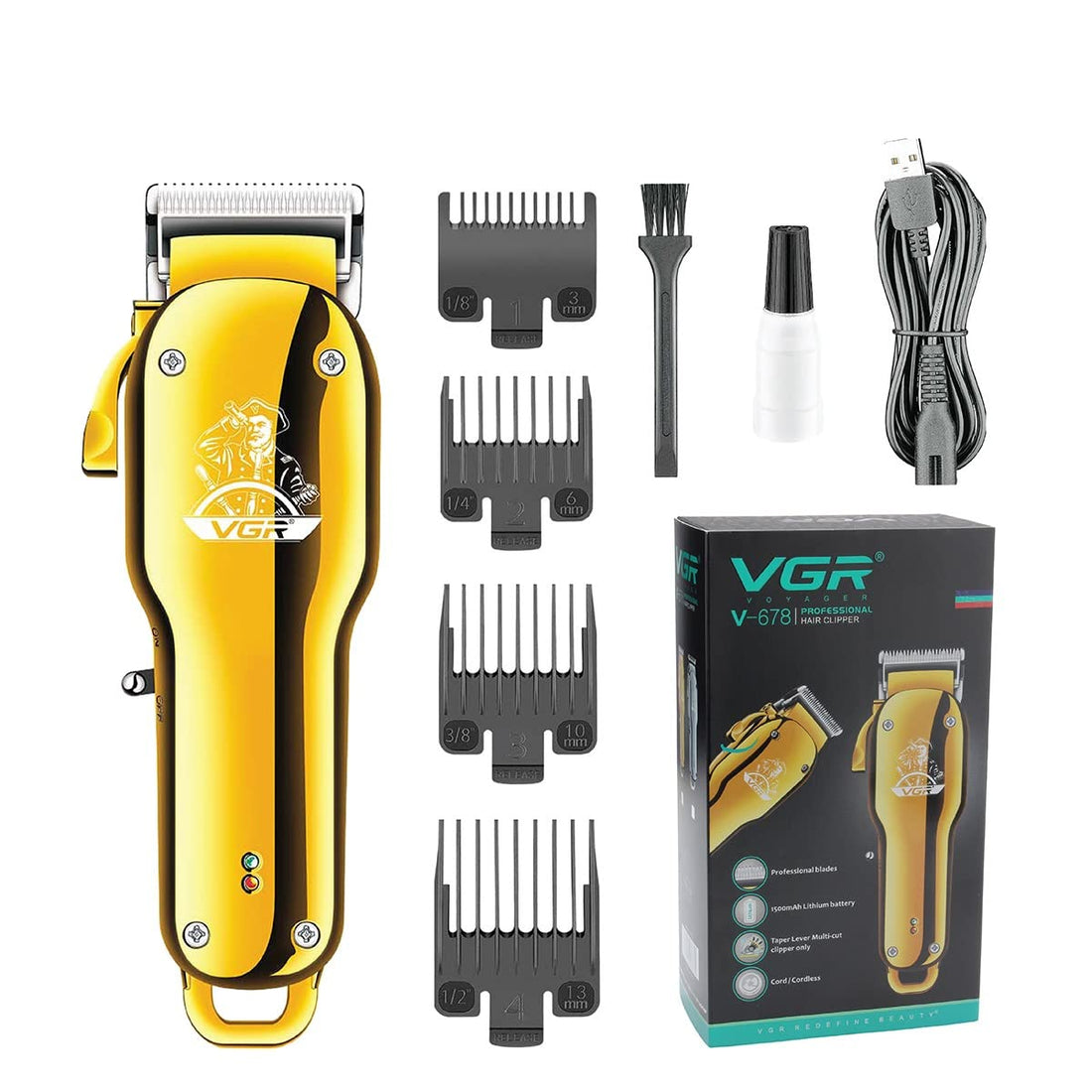 VGR V-678 Professional Hair Trimmer (Gold)