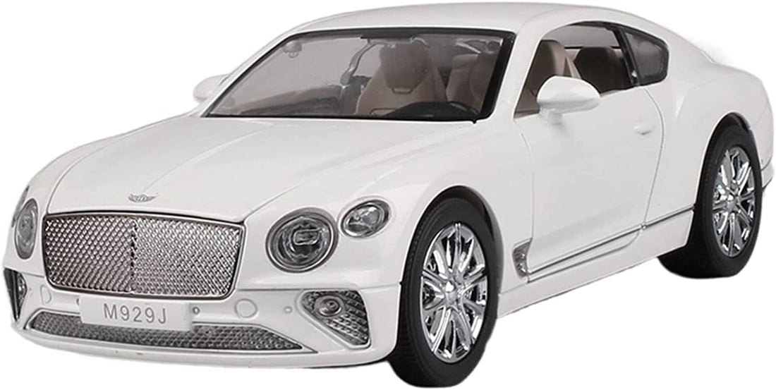 Invite Enterprise Exclusive Alloy Metal Pull Back Die-Cast Car 1:24 Bently Continental Gt Diecast Metal Pullback Toy Car With Openable Doors&Light, Music Boys Gifts Toys For Kids(1:24 Bently - White)