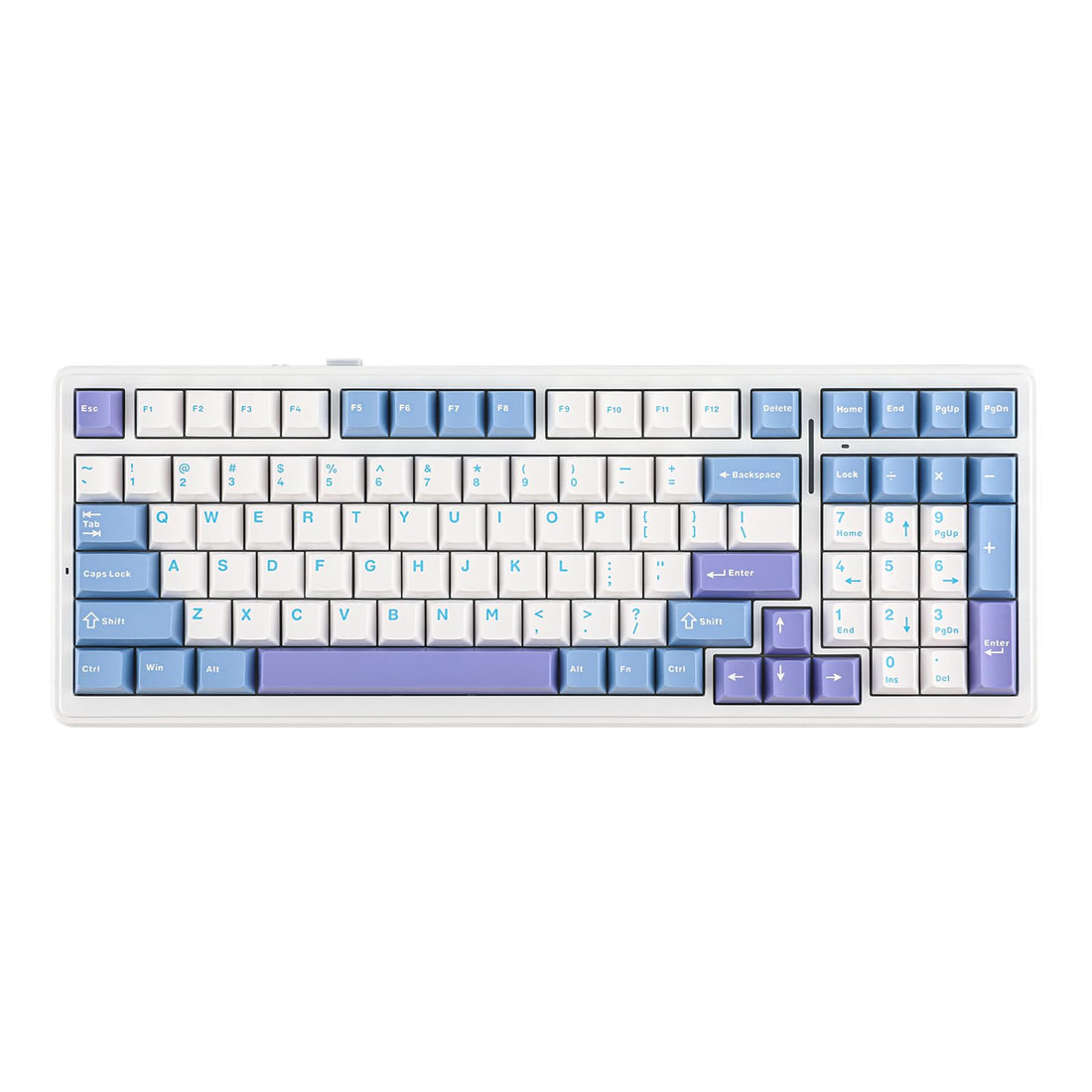 EPOMAKER x Aula F99 Wireless Mechanical Keyboard, Hot Swappable Gasket Custom Gaming Keyboard with Five-Layer Padding, BT/2.4GHz/USB-C, 8000mAh Battery (White Light Blue, Nimbus V3 Switch)