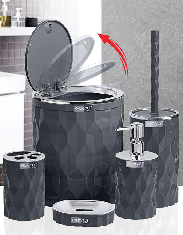 Okayanus home 865x405x310 mm Diamond 5-Piece bathroom, plastic,- silver*grey