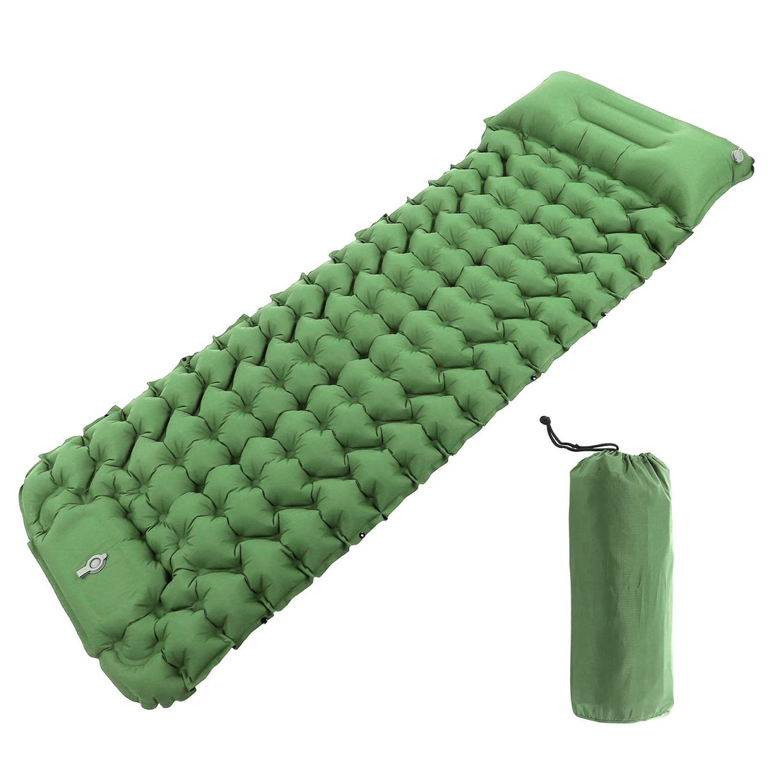 Inflatable Sleeping Pads Mat, Ultralight Foot Press Inflatable Camping Mat, Portable Self Inflating Connectable Camping Pad with Pillow Built in Foot Pump for Backpacking Hiking (Green)