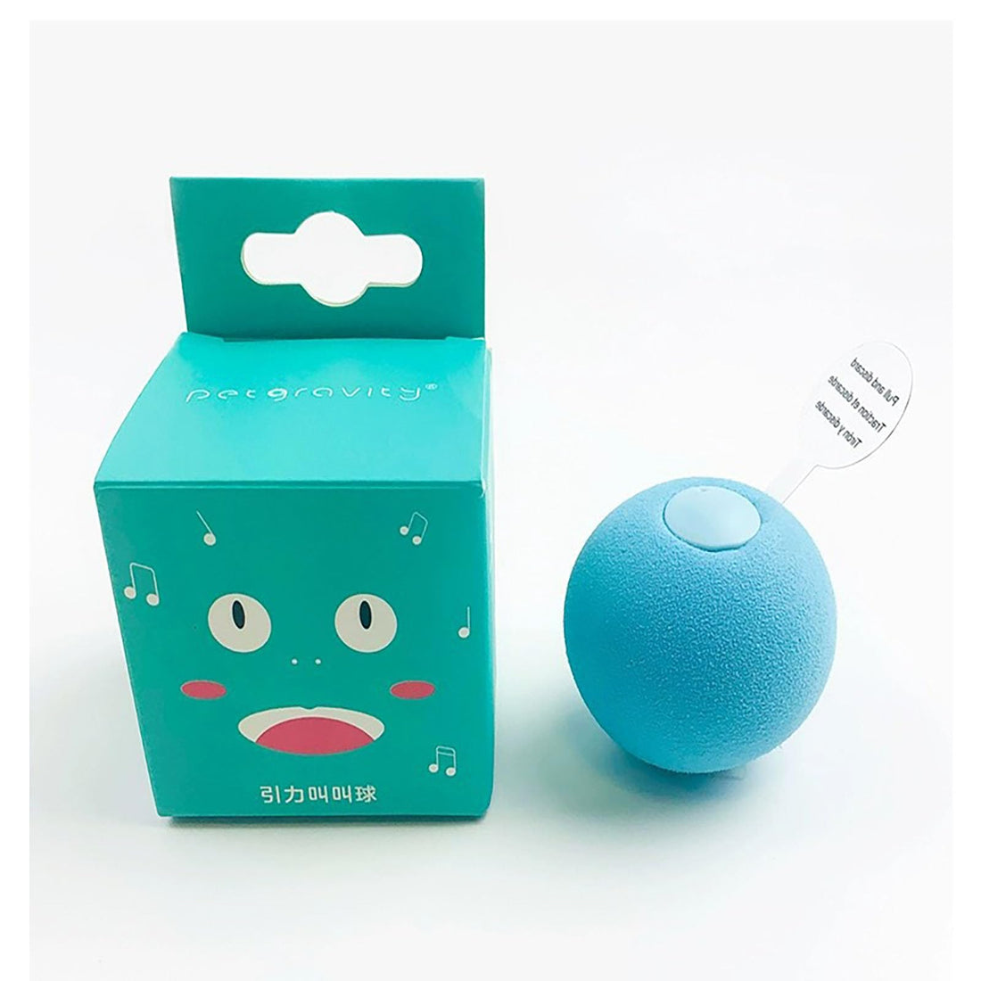 Smart Cat Interactive Ball - Pet Gravity Ball and Self Moving Bouncing Rotating Wicked Air with Frog/Cricket/Bird Sounds，Active Rolling Balls for Cats (Blue)