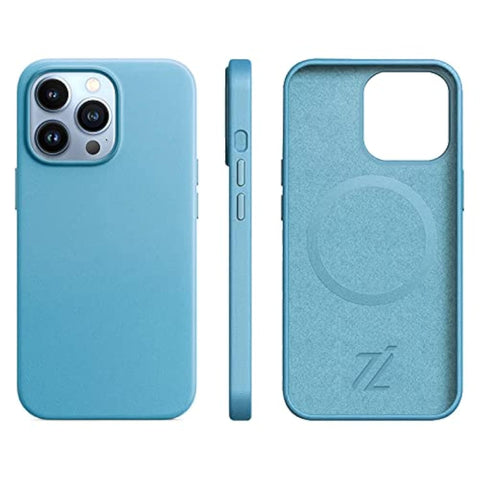 Premium Apple Leather iPhone Cases - Luxury Phone Case - Elevate Your iPhone with Timeless Elegance and Protection(Baby Blue,iPhone 15 Plus)