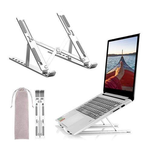 Adjustable Laptop Stand,Multi-Angle Stand Portable Foldable Laptop Computer Notebook Holder Stand for 10 to 15.6” Laptops and Tablets (Silver)