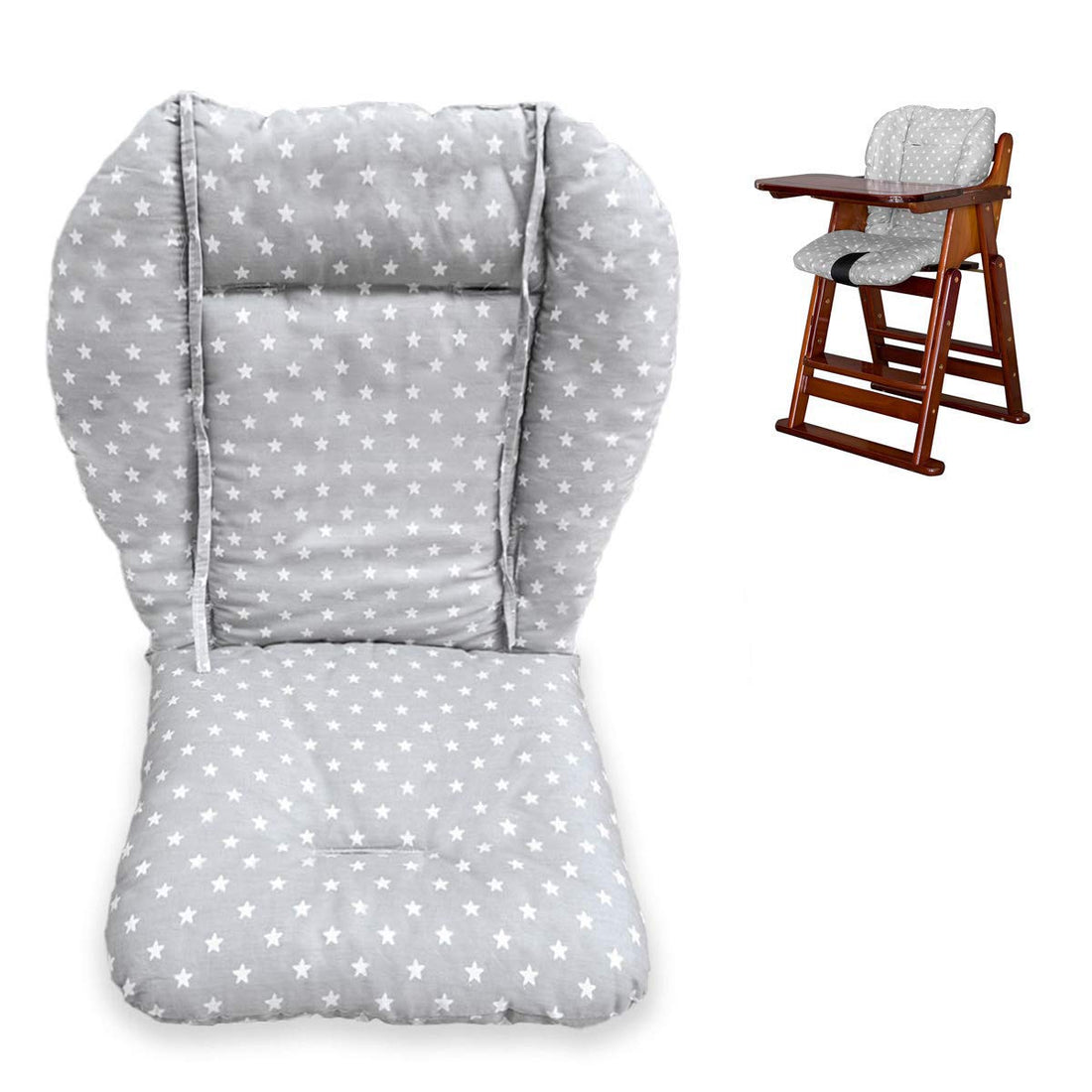 Moro High Chair Cushion, Large Thickening Baby High Chair Seat Cushion Liner Mat Pad Cover Breathable (Fashion Gray)