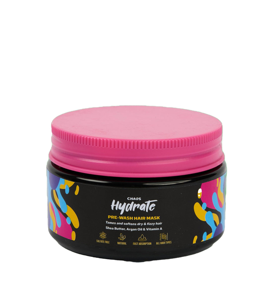 CHAOS Hydrate Pre-Wash Hair Mask – Tames & Softens Dry & Frizzy Hair – With Shea Butter, Argan Oil & Vitamin A – Sulfate-Free, Fast Absorption – Travel size,150 ml
