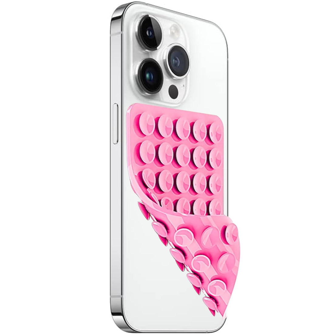 Silicone Double-Sided Suction Cup Phone Mount with Non-Slip Grip - Pink