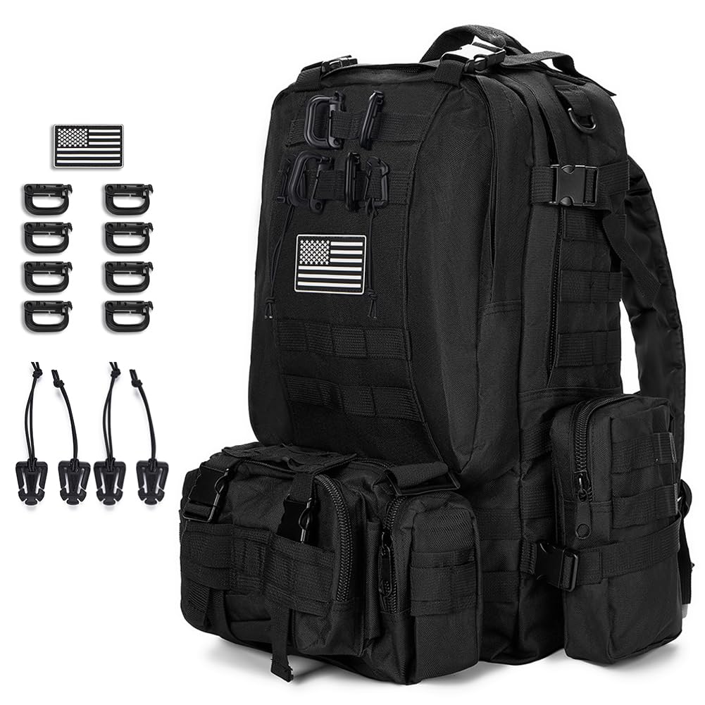 Military Tactical Backpack for Men, Black Military Backpack for Men and Women