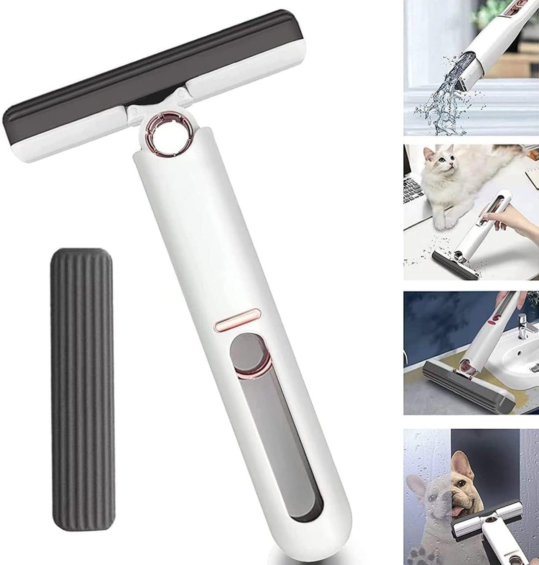 Portable Mini Mop Mini Squeeze Mop Folding Car Window Wall Cleaner Mini Sponge Mop Car Cleaning Mop | Mini Mop Self Squeeze Mini Mop Cleaner for Kitchen Floor Cleaner Mop