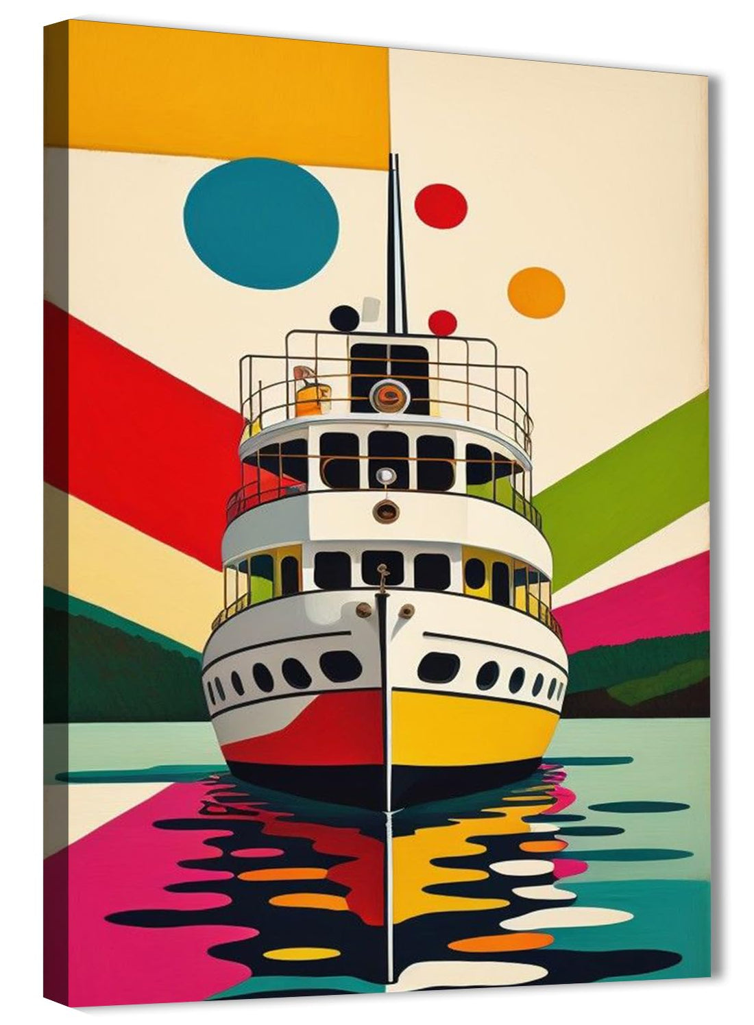 SKILLS Canvas Print Ship Wall Art Abstract Contemporary Pop Art Print Wall Art for Living Room, Bedroom, Office Decorations and More - Size (30cm x 40cm)