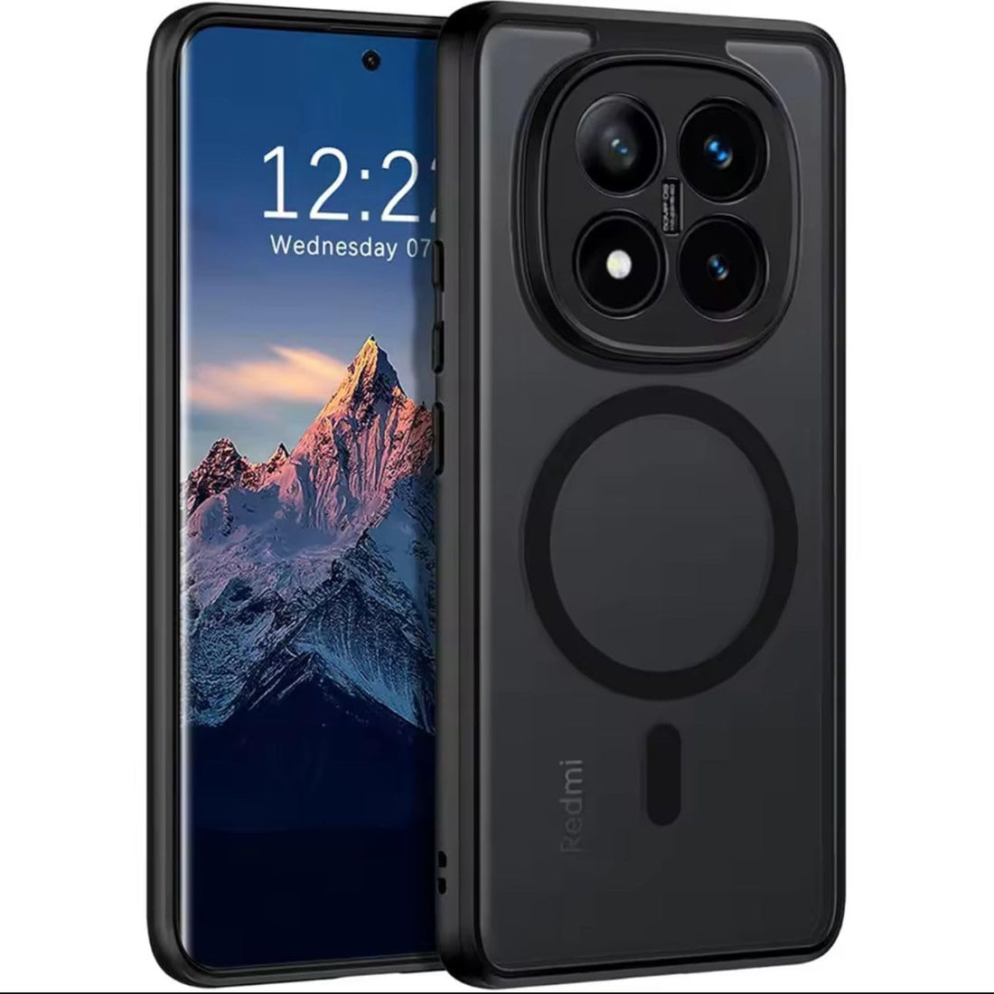 Grabist Magnetic case for Redmi Note 14 Pro Plus, Full Camera Protection with lens, Compatible with magnetic stand, Translucent Matte, Shockproof Case For Redmi Note 14 Pro plus 5g (Black)