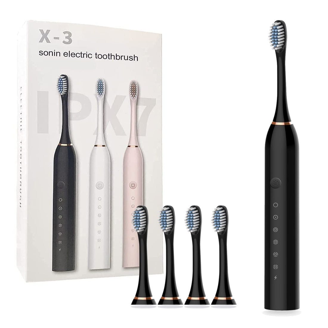 Sonic Electric Toothbrushes USB Rechargeable Ultrasonic Tooth Brush with 4 Brush Heads 6 Cleaning Modes and Smart Timer IPX7 Waterproof Cleaning Toothbrushes for Adults and Kids