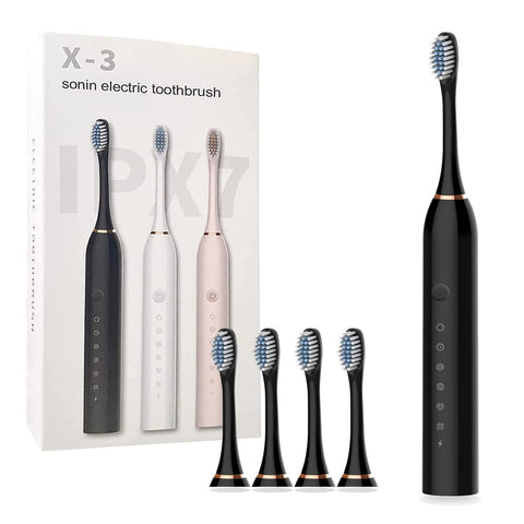 Sonic Electric Toothbrushes USB Rechargeable Ultrasonic Tooth Brush with 4 Brush Heads 6 Cleaning Modes and Smart Timer IPX7 Waterproof Cleaning Toothbrushes for Adults and Kids