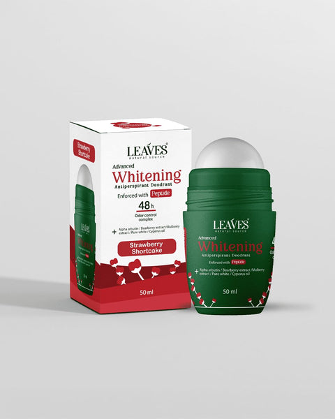 Leaves Advanced Whitening Antiperspirant Deodorant â€“ Warm Chocolate | 48H Sweat & Odor Protection, Alpha Arbutin, Bearberry & Mulberry Extracts, Hair Growth Reduction, 50ml
