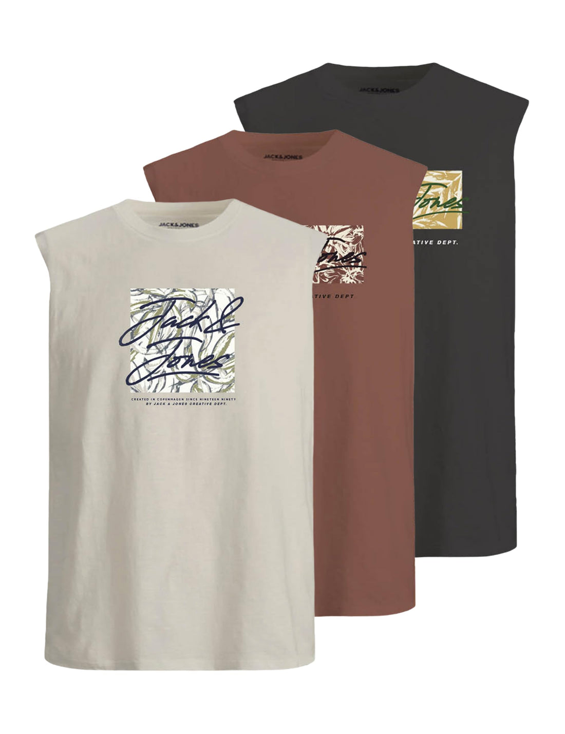 JACK & JONES Mens JORSPLIT TEE SL CREW NECK FST 3PK MP Modern