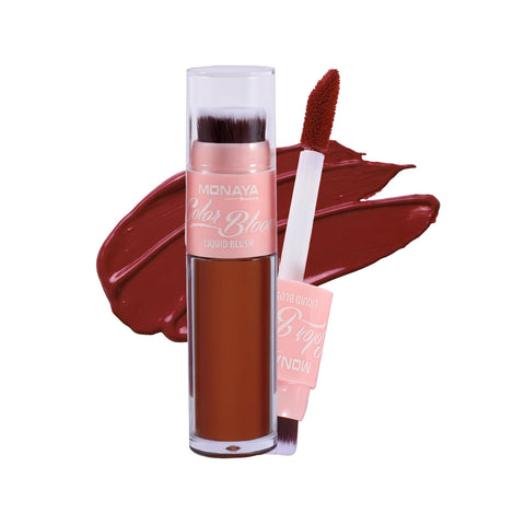 Monaya S007 Liquid Blush – Naturally Radiant Color to Enhance Cheeks, Lightweight Silky Formula Easy to Blend, Buildable from Soft Flush to Bold Look, Long-Lasting Without Caking or Fading (S201)
