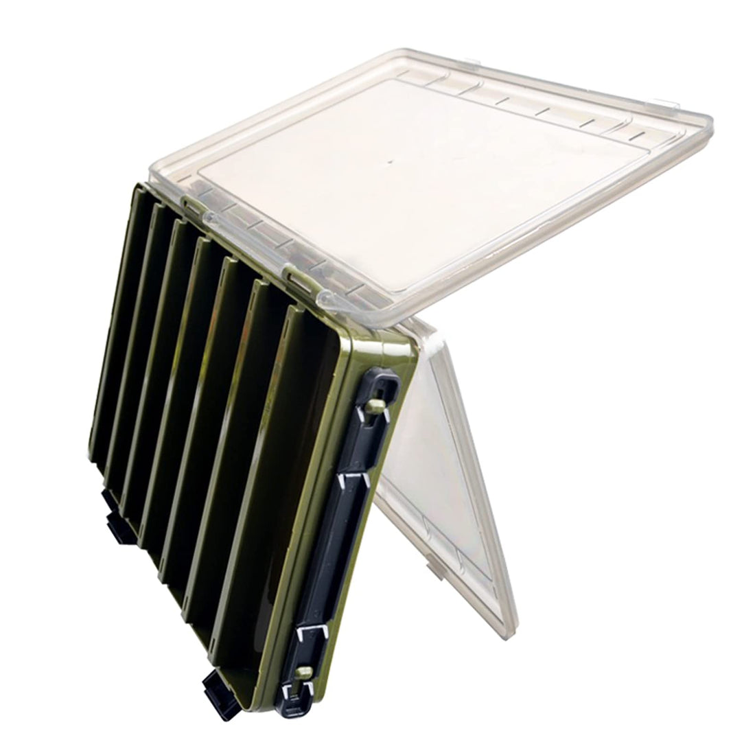 Double Sided Waterproof Fishing Storage Box with 14 Compartments, Fishing Tool Box